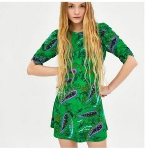 Zara bloggers favorite green midi dress